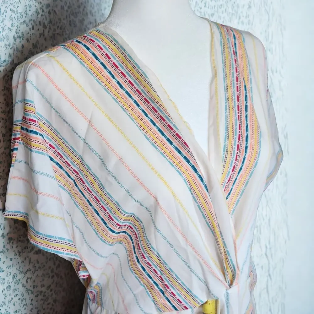 America & Beyond Women's Rainbow Sunshine Maxi Beach Cover-up